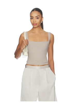 Susana Monaco Wide Angle Strap Tank Top in Grey. Size L. Also in M, S, XL, XS.