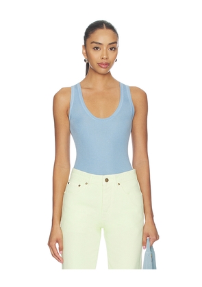 RENGGLI Scoop Neck Rib Tank in Blue. Size L. Also in M, S, XL, XS, XXS.