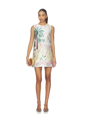 ROAME. Sofia Mini Dress in Ivory,Lemon. Size L. Also in M, S, XL, XS.