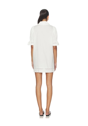 ROAME. Maisie Mini Dress in White. Size L. Also in XS, S.