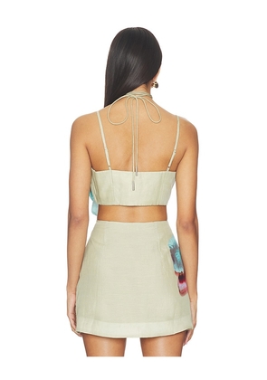 AMUR Maisie 3d Orchid Top in Sage. Size 0. Also in 00, 4, 6, 10.