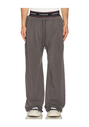 WE11DONE Layered Tucked Sweatpants in Grey. Size L. Also in M, S, XL/1X.