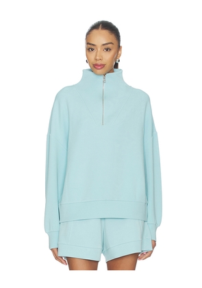 Varley Hawley Half Zip Sweater in Baby Blue. Size L. Also in M, S, XL, XS.