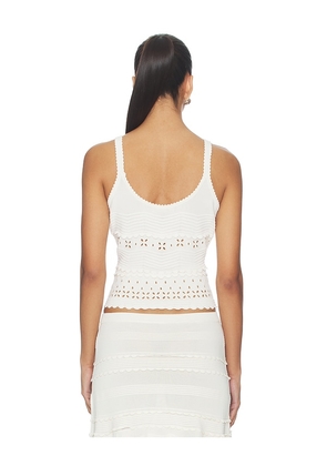 Ulla Johnson Esme Eyelet Knit Camisole in Ivory. Size L. Also in M, XL.