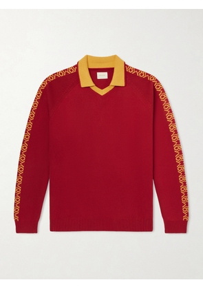 Aimé Leon Dore - Ribbed Cotton Polo Sweater - Men - Red - S