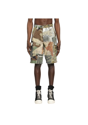 Retouche Camo Patchwork Cargo Shorts