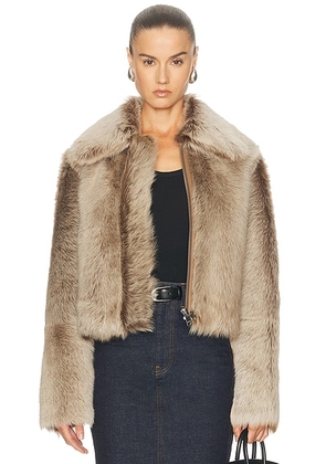 ARMA Lucie Shearling Jacket in Cigar - Brown. Size 34 (also in 38).