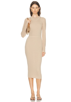 Acne Studios Kred Thin Rib Dress in Beige - Beige. Size XS (also in S, M, L).