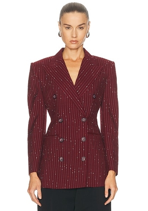 Dolce & Gabbana Double Breasted Blazer in Wine & White - Burgundy. Size 38 (also in 42).