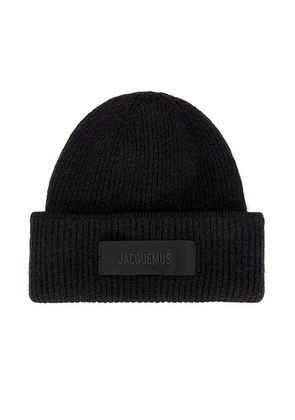JACQUEMUS Le Bonnet Gros Grain in Black - Black. Size all.