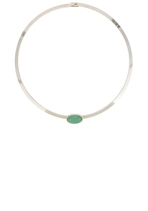 Jennifer Behr Elaine Collar in Aventurine - Green,Metallic Silver. Size all.