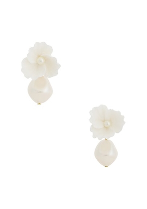 Jennifer Behr Clarabel Earrings in Cream - Cream. Size all.