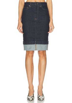 KHAITE Kendra Skirt in Benson - Blue. Size 26 (also in 24, 25, 28, 29, 30, 31, 32).