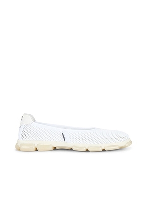 Miu Miu Rete Tech Sneaker in Bianco - White. Size 36.5 (also in 37, 37.5, 38).