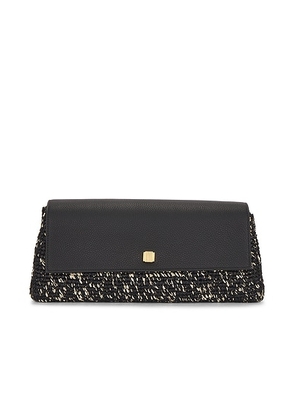 KHAITE Audrey Raffia Clutch in Black & White - Black,White. Size all.