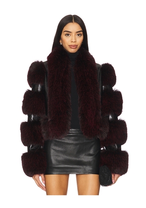 Adrienne Landau Alessia Jacket in Burgundy. Size S. Also in M, L.