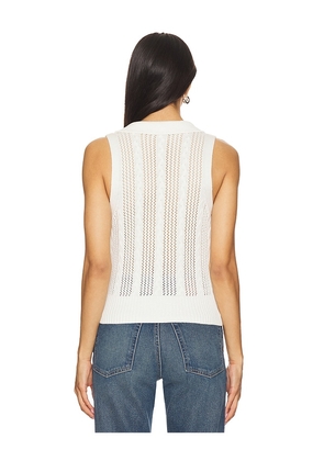 Central Park West Sienna Sleeveless Cable Vest in White. Size M. Also in L.