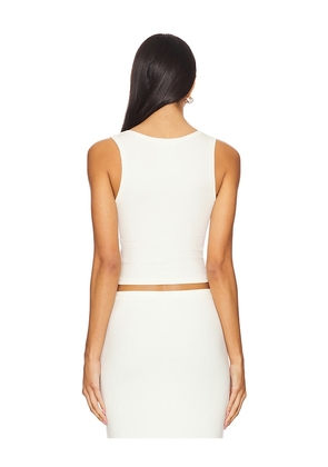 Eterne Square Neck Tank Top in Cream. Size S. Also in L, XL.