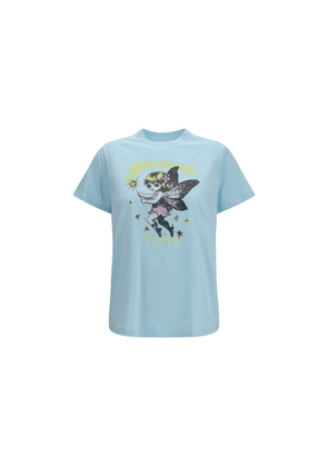 Ganni Blue Cotton T-Shirt - S