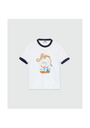 MSGM White Cotton T-Shirt - XS