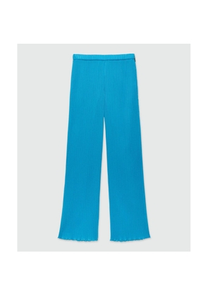 MSGM Turquoise Polyester Casual Pants - IT42