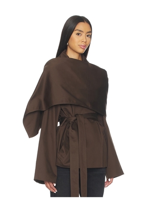 EAVES Yuna Crop Trench in Brown. Size XS. Also in L, XL.
