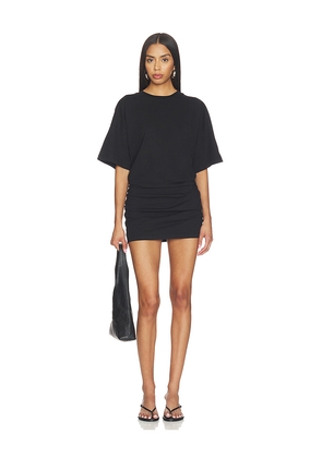 Enza Costa Short Sleeve Supima Curve Mini Dress in Black. Size XS. Also in S, M, L.