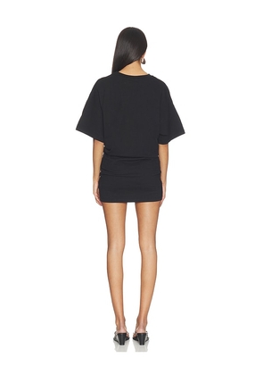 Enza Costa Short Sleeve Supima Curve Mini Dress in Black. Size XS. Also in S, M.