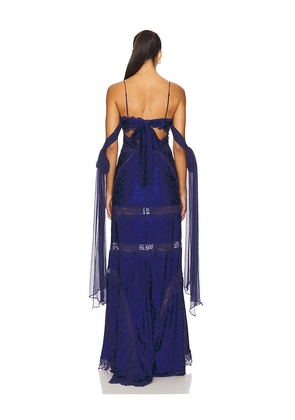 For Love & Lemons Rita Lace Gown in Royal. Size M. Also in XS.