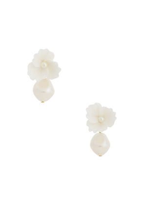 Jennifer Behr Clarabel Earrings in Cream.