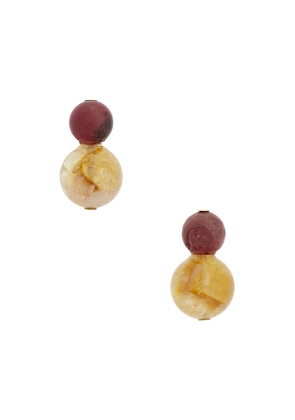 Jennifer Behr Cara Earrings in Brown,Mustard.