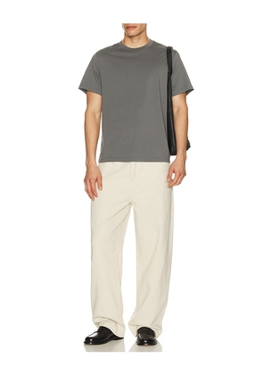 FRAME Short Sleeve Light Cotton Tee in Grey. Size L. Also in S, M, XL/1X, XXL/2X.