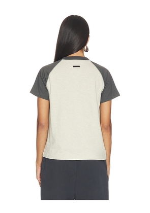 Fear of God ESSENTIALS Signature Classic Fit Baseball Tee in Heather Stone & Iron Grey in Grey. Size XS. Also in S, M, L.
