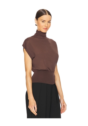 L'Academie Amerson Knit Top in Chocolate. Size M. Also in XS, XL.