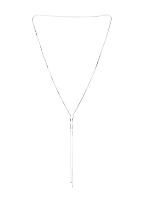 Loren Stewart Bolo Pendant Necklace in Metallic Silver.