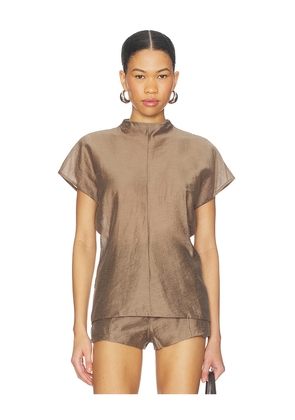 L'Academie by Marianna Harmi Top in Brown. Size S. Also in L.