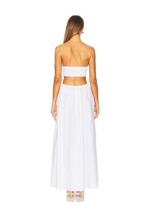 Susana Monaco Poplin Drop Waist Maxi Dress in White. Size M. Also in L.