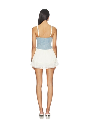 Show Me Your Mumu Geneva Mini Dress in Baby Blue,Cream. Size XS. Also in S, L.