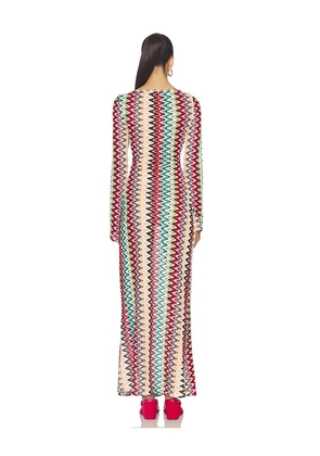 SEVEN WONDERS Emerie Scoop Neck Maxi Dress in Red,Black. Size S. Also in XS, M, L, XL.