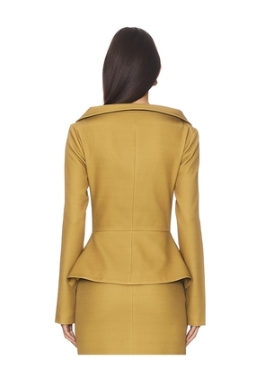 SAU LEE Nicola Crepe Top in Olive. Size 4. Also in 2.