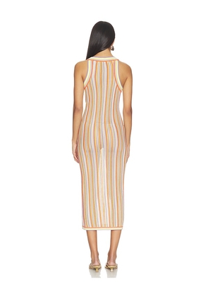 Susana Monaco Stripe Sweater Henley Dress in Orange,Lavender. Size XS. Also in L, M, S.