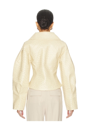 Yellow The Label Olsen Ostrich Jacket in Beige. Size S. Also in XS, XL.