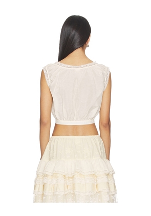 Yuhan Wang Lace Trim Button Blouse in Ivory. Size S. Also in L, M, XL.