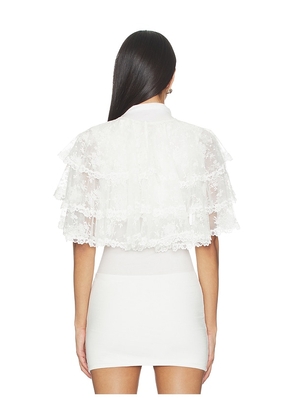 Yuhan Wang Shell Button Lace Bolero in White. Size S. Also in L, M, XL.