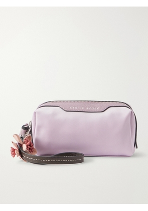 Anya Hindmarch - Sakura Blossom Leather-trimmed Shell Cosmetics Case - Purple - One size