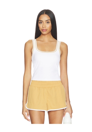 Varley Barney Piped Tank Top in White. Size XS. Also in S, M, L, XL.