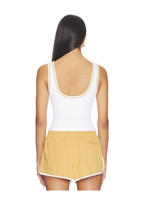 Varley Barney Piped Tank Top in White. Size XS. Also in S, M, XL.