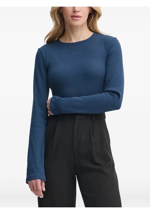 Gestuz logo-embroidered long-sleeved T-shirt - Blue