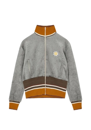 EGONlab. sunflower-embroidered zip jacket - Grey