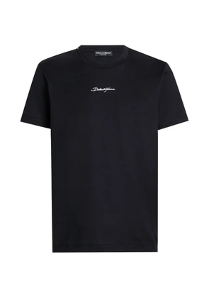 Dolce & Gabbana cotton T-shirt with embroidered patch - Blue